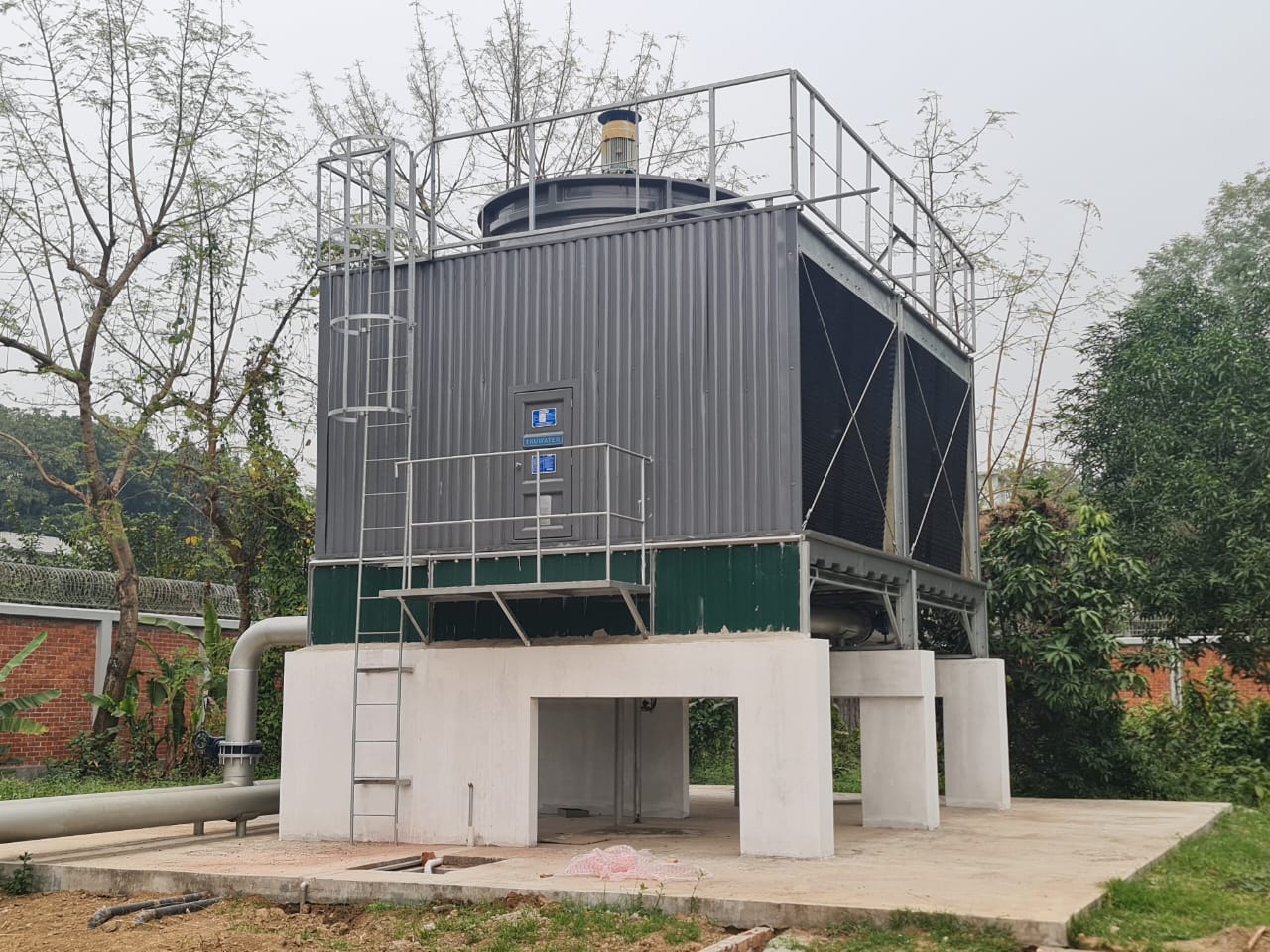 Supply,Installation & Commissioning of Cross-Flow Induced Draft Type Cooling Tower including Chemical Dosing System spare Electric Motors High Radiation Tolerant Under Water LED Light Set and other Related Work